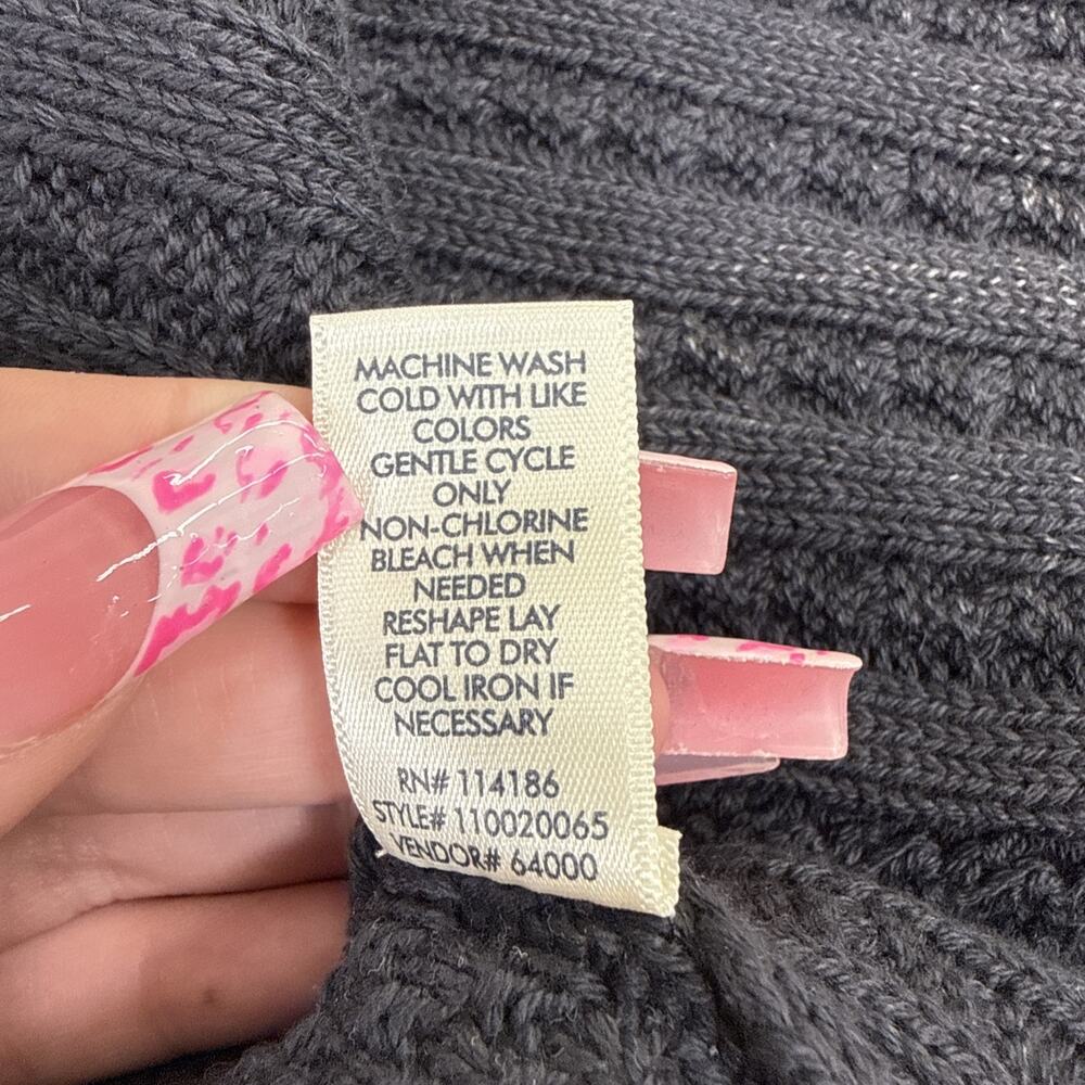 BKE Women's Knit Patchwork Chunky Knit Cardigan Size Small Gray Bnfts Charity - Picture 10 of 11